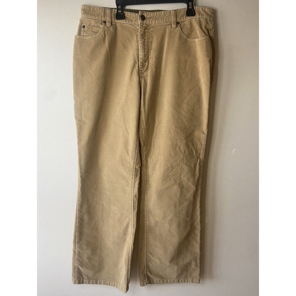 Eddie Bauer Womens Bootcut Corduroy Pants, Slacks Size 12  Tan Brown Khaki